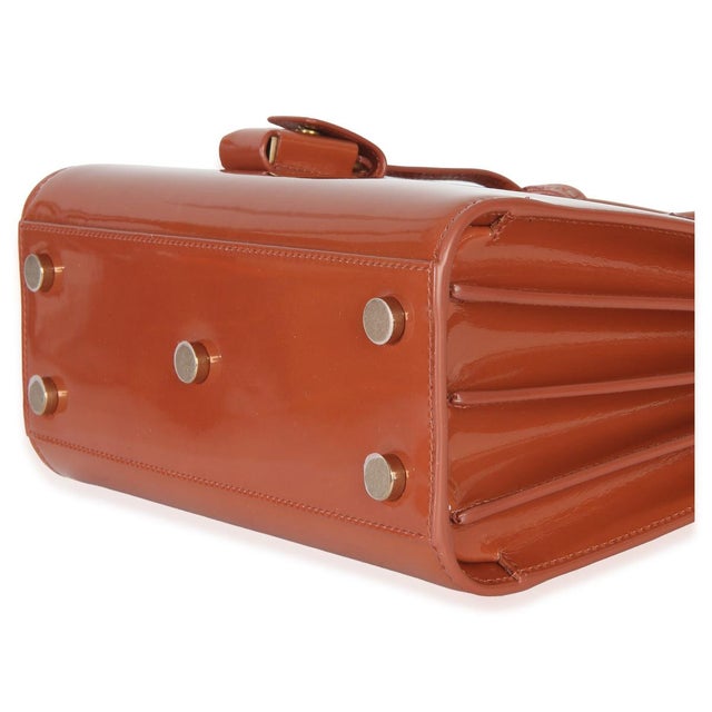 Animal Skin Mild Rose Patent Nano Sac de Jour For Sale - Image 7 of 9