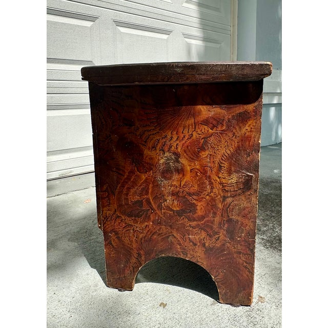 Early 19th Century American Folk Art Six-Board Blanket Chest. For Sale - Image 11 of 16