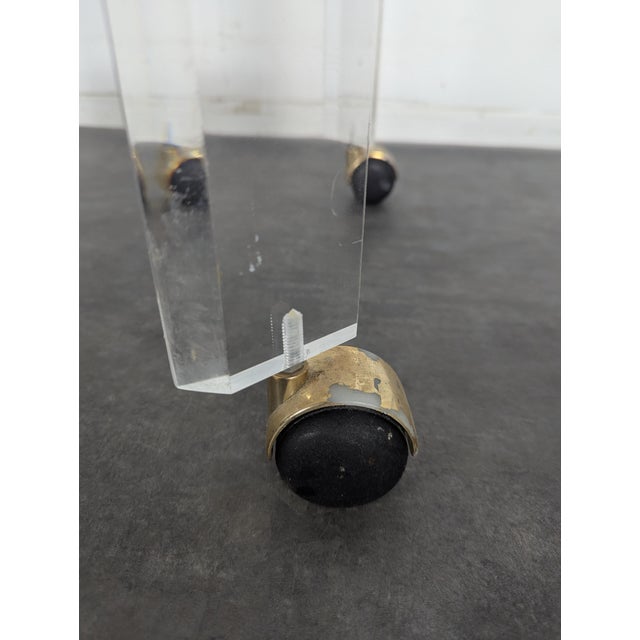 Acrylic Glass Rolling Cart by David Lange For Sale - Image 5 of 7