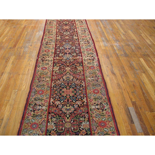Early 20th Century Persian Malayer Carpet ( 3'4" x 17'2" - 102 x 523 ) Antique Malayer Large Hallway Runner Wool Black...