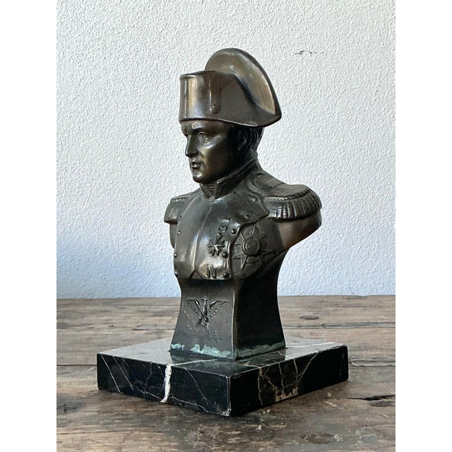 Vintage Patinated Bronze Bust of Napoleon For Sale - Image 4 of 12