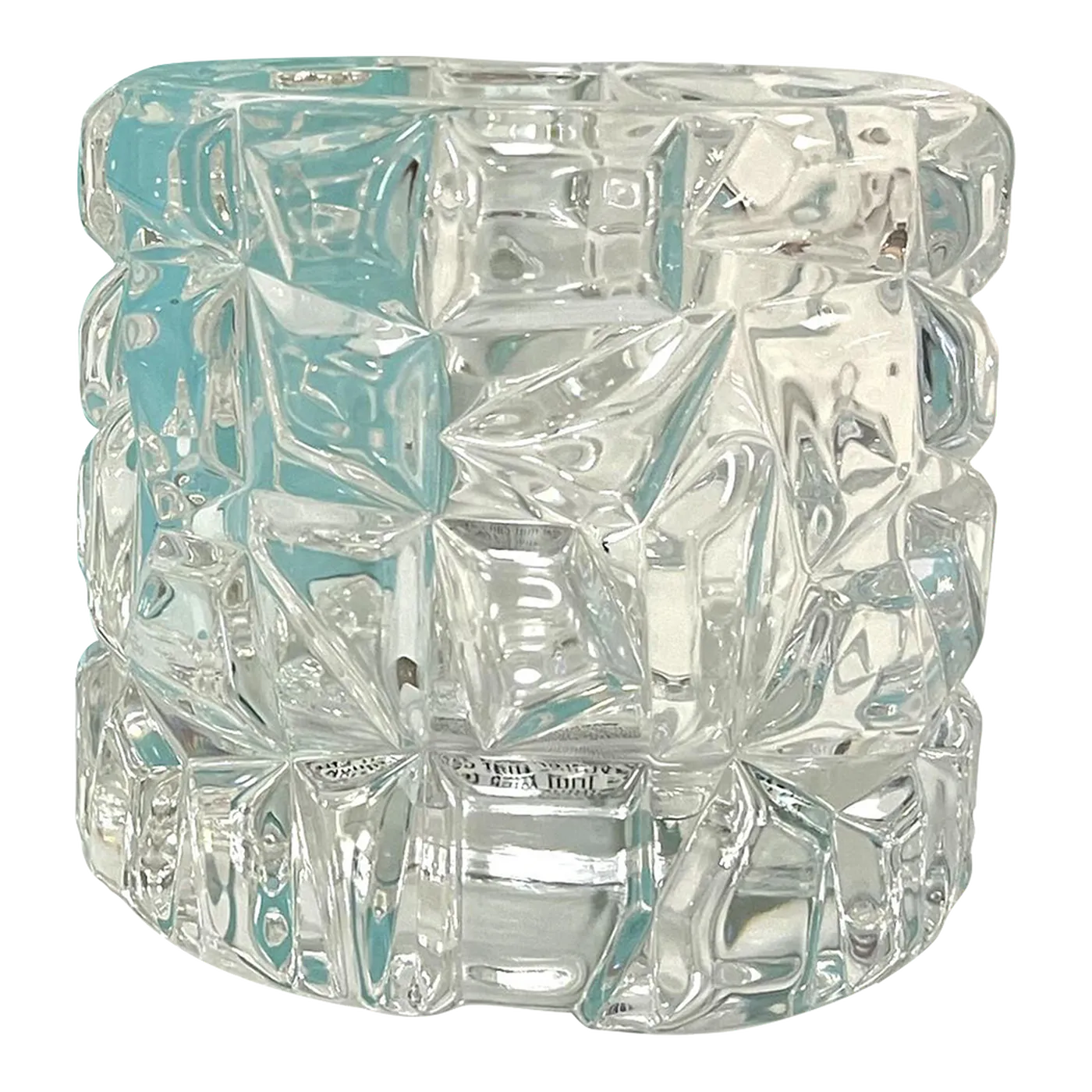 Vintage Tiffany & Co. Rock Cut Crystal Votive Candle Holder With