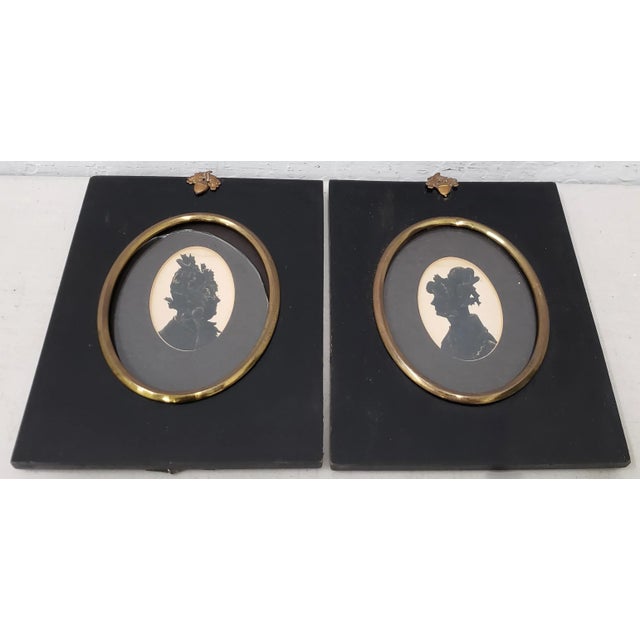 Antique "Sisters" Hand Cut & Embellished Silhouettes 19th Century - a Pair For Sale - Image 11 of 11