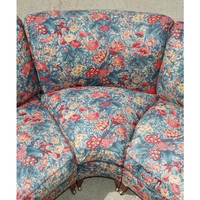 Large Vintage London Bridgewater 5 Seat Corner Sofa in Floral Fabric from Howard & Sons For Sale - Image 13 of 18