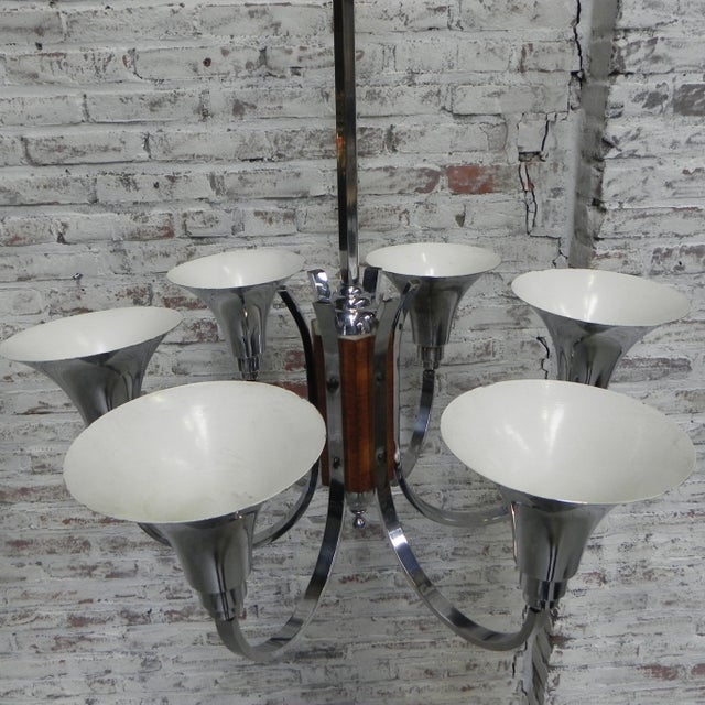 Large Art Deco Chrome Plated Pendant Lamp, 1930s For Sale - Image 17 of 18