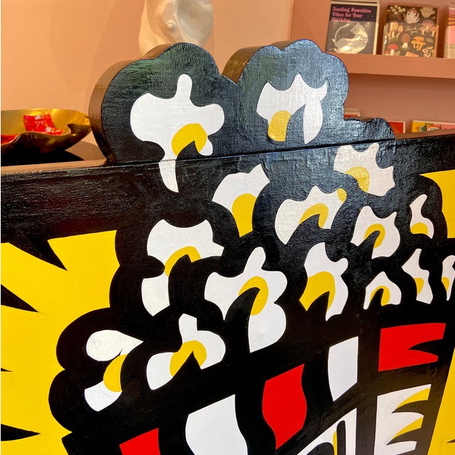 Rare Vintage Signed Burton Morris ‘Popcorn’ Acrylic 3d Artwork | Chairish