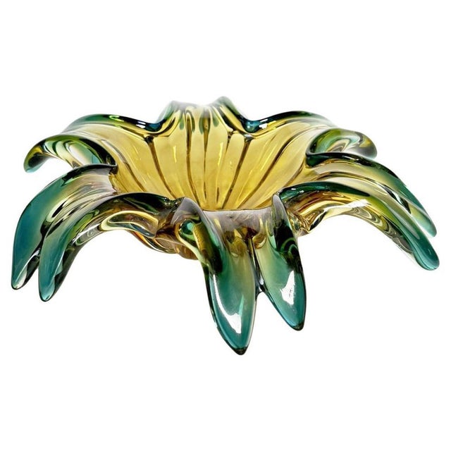 Large Italian Green Art Glass Ashtray, 1960s For Sale - Image 11 of 11