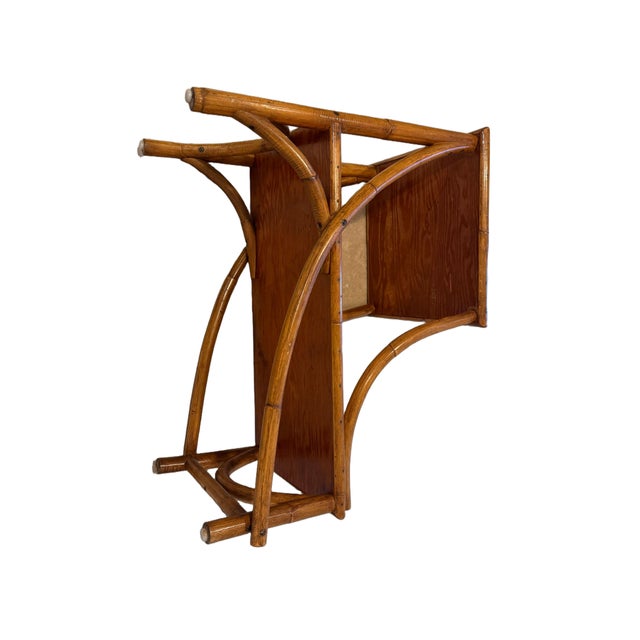 Vintage Heywood-Wakefield Style Rattan & Bamboo Two-Tier Side Table, C. 1960s For Sale - Image 9 of 9