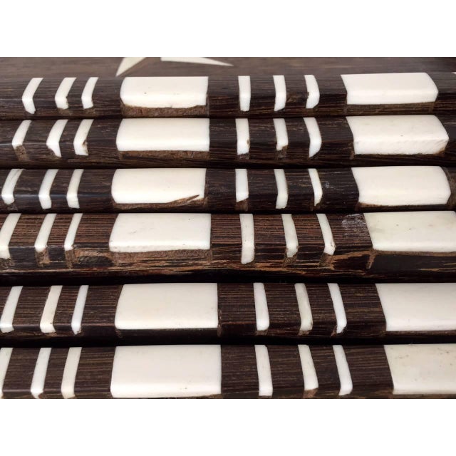 Late 19th Century A stack of six antique wood trays with bone inlays For Sale - Image 5 of 7