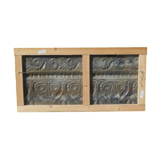 Large Antique Tin Ceiling Tile Sculpture Wall Decor #1 For Sale - Image 4 of 7