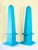 Pair of Hand-Painted Solid Wood Decorative Obelisks – Vibrant Turquoise Color For Sale - Image 4 of 15