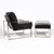 Metal Chrome Frame Lounge Chair & Ottoman in the Manner of Milo Baughman For Sale - Image 7 of 9