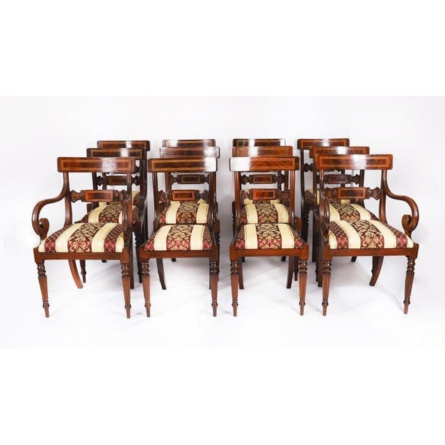Antique William IV Extending Dining Table and Chairs in Mahogany, Set of 11 For Sale - Image 13 of 18
