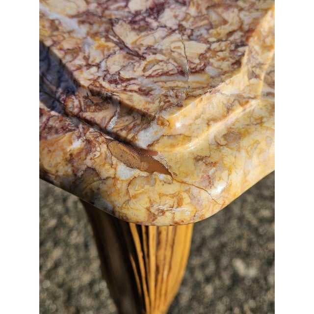 Vintage Louis XV Ash Wood & Marble Cocktail Table, 1960s For Sale - Image 14 of 18