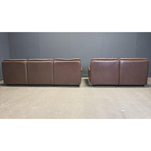 Chocolate Leather DS66 Sofa Set from de Sede, 1960s, Set of 5 For Sale - Image 3 of 10