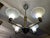 Ceiling Lamp with Tulip-Shaped Frosted Glass Bowls, 1930s For Sale - Image 4 of 15