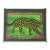 Leopard Minimalism Pop Art Folk Art Green Orange Raspberry Red Original Painting Cleo Plowden For Sale