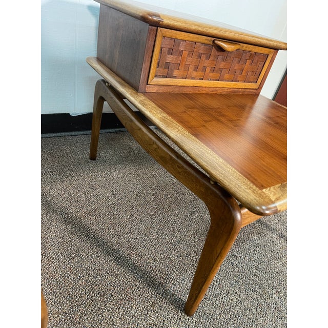 Mid 20th Century Lane Furniture Pair of Two Tier Perception End Tables For Sale - Image 10 of 12