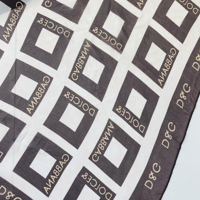 Dolce&Gabbana Brown Printed 100% Silk Scarf For Sale - Image 6 of 8