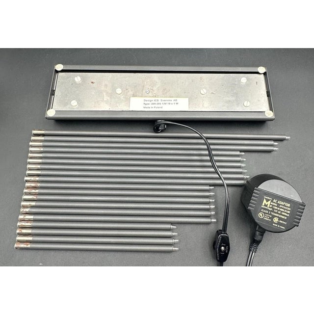 Svenska Möbler Vintage Swedish Svenska Danish Modernist Electric Light Elflugan Gray Metal For Sale - Image 4 of 17