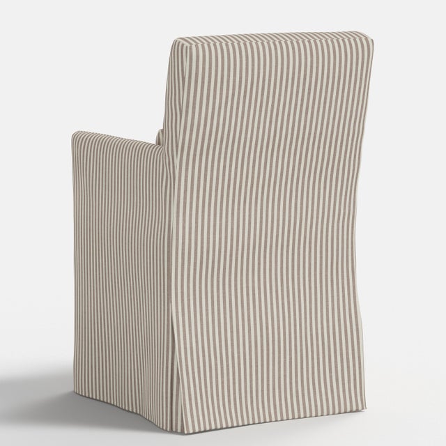 Slipcover for Stoffer Home x Cloth & Company for Lindy Slipcover Dining Armchair in Jane Stripe Mauve For Sale In Chicago - Image 6 of 9