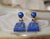 Metal Vintage Escorcia Sterling Silver Lapis Inlaid Dangle Post Earrings, A Pair For Sale - Image 7 of 17