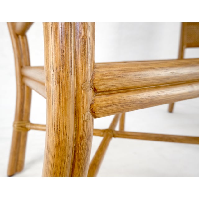 Late 20th Century Set of 6 Mid Century Modern McGuire Cane 7 Rattan Dining Chairs MINT For Sale - Image 5 of 15