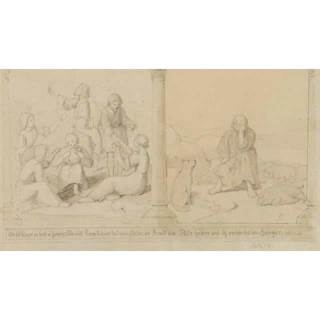 The Prodigal Son Feeling Remorse, 1837, Pencil For Sale - Image 4 of 5