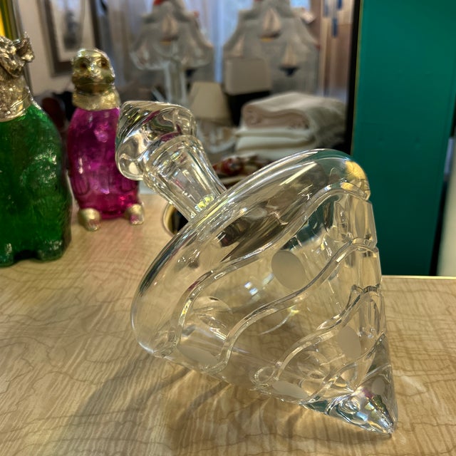 Glass Crystal Decanter Top Resting Flat and Matching Stopper For Sale - Image 7 of 12