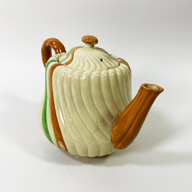 Vintage 1950s60s Japanese MidCentury Modern Pop Striped Glazed Ceramic Teapot W/Lid Chairish