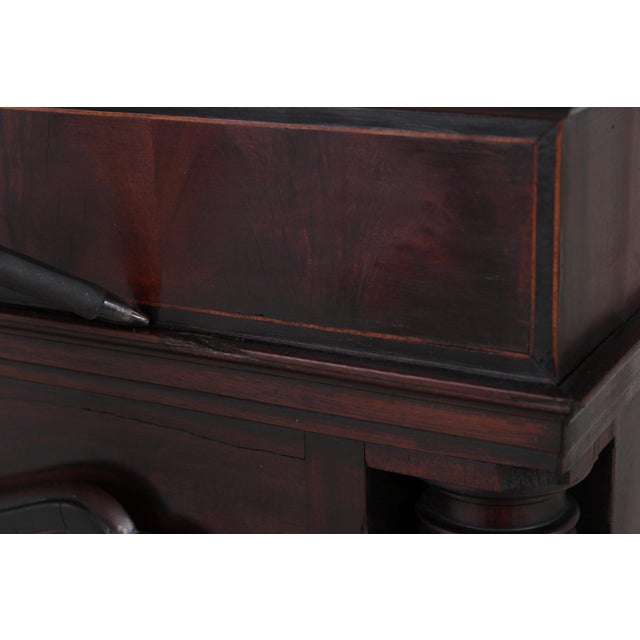 Antique 18th C. English 8 Day Flame Mahogany Grandfather Clock For Sale - Image 12 of 18