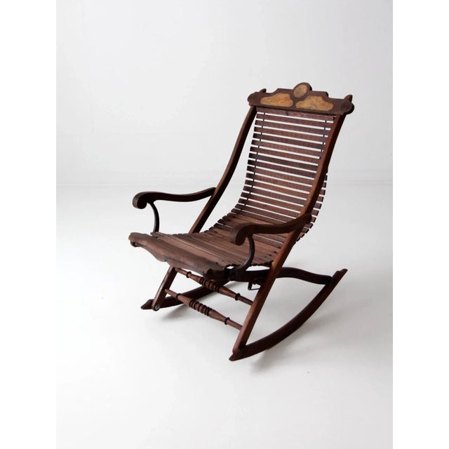 Antique Slat Rocking Chair For Sale - Image 13 of 13
