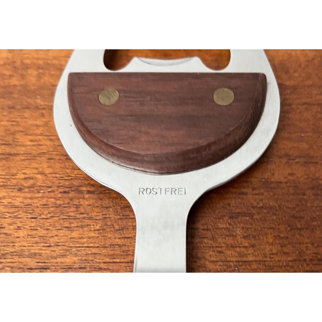 Mid-Century Wine Glass-Shaped Bottle Opener in Metal and Wood, 1960s For Sale - Image 12 of 14