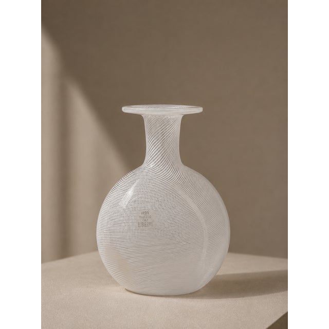 Gorgeous and refined vintage pocket vase also known as flat vase or bud vase showcasing the superb craftsmanship of...