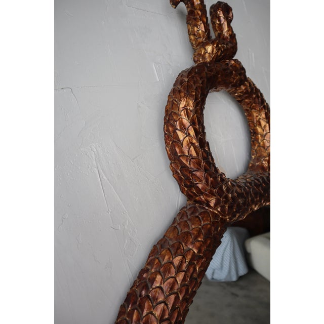 Plastic Large 54" Vintage Serpent Snake Wall Mirror For Sale - Image 7 of 7