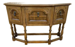 Vintage Jacobean Style Oak Sideboard Cupboard Cabinet