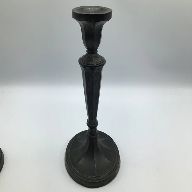 Traditional Bronze Georgian Style Candle Holders - A Pair For Sale - Image 3 of 13