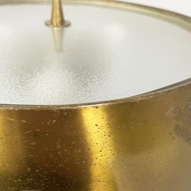 Black Mid-Century Modern Italian Brass and Glass and Black Metal Table Lamp by Max Ingrand for Fontana Arte, 1950s For Sale - Image 8 of 18