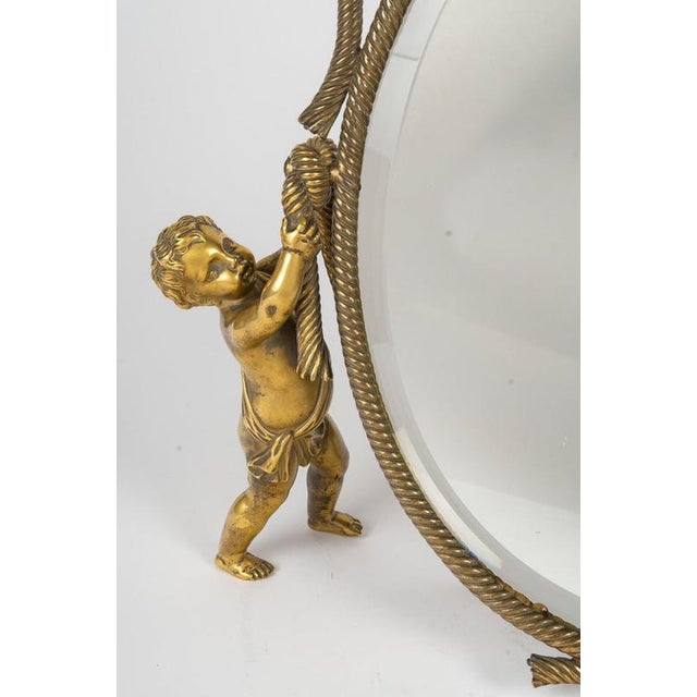 19th Century Gilded Bronze Freestanding Table Mirror For Sale - Image 4 of 8