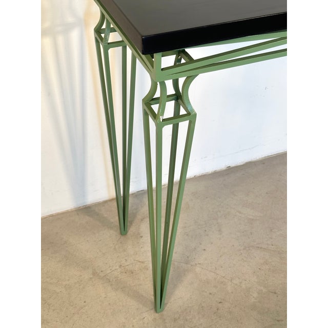 Black Vintage Lacquered Iron Console, 1980s For Sale - Image 8 of 13