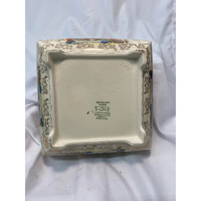 Antique Sandland Ware Rose Bowl With Silver Plate Rim Made in England For Sale - Image 10 of 11