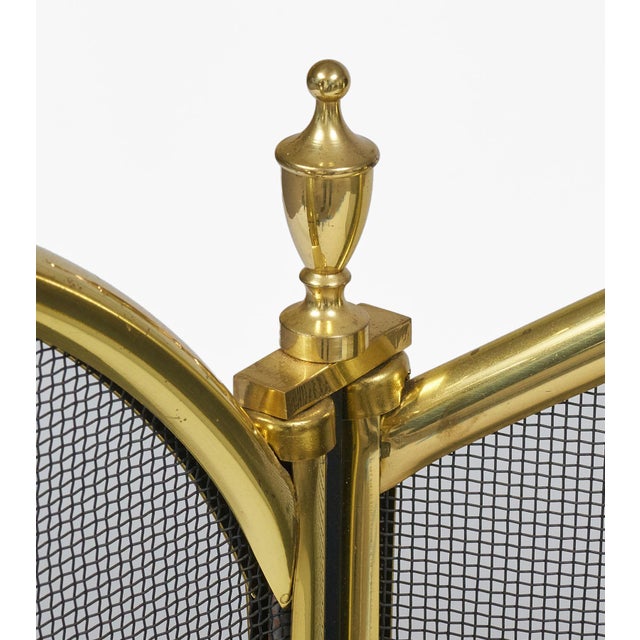 Vintage Brass and Wire Fireplace Screen For Sale - Image 4 of 6