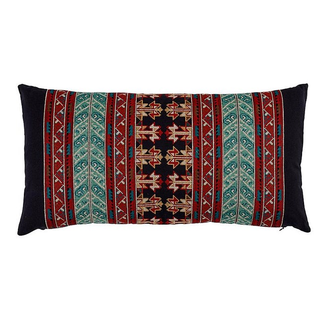 Schumacher Schumacher Vinka Embroidery Pillow in Red & Black For Sale - Image 4 of 4