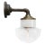 Metal Vintage Clear Glass & Brass Sconce with Cast Iron Arm For Sale - Image 7 of 7