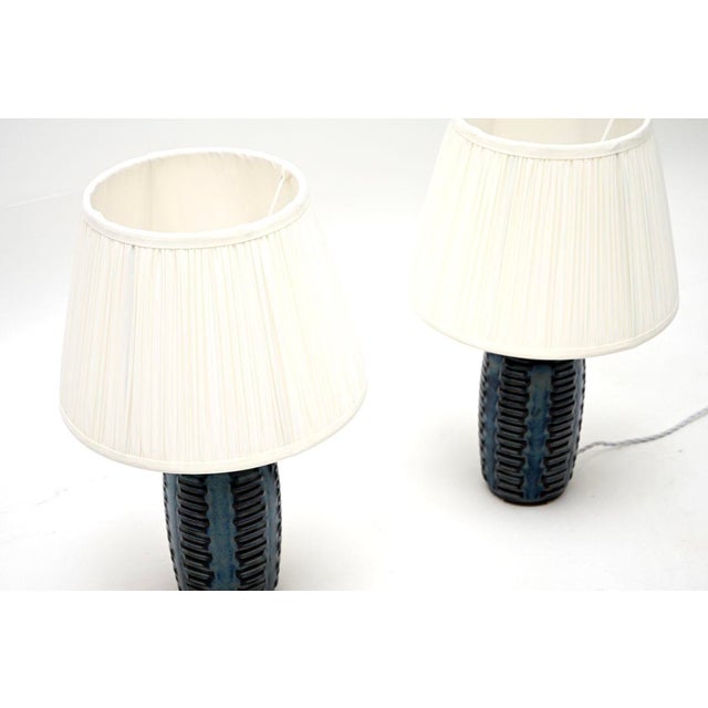 1960s Vintage Danish Ceramic Table Lamps by Einar Johansen for Soholm, 1960, Set of 2 For Sale - Image 5 of 11