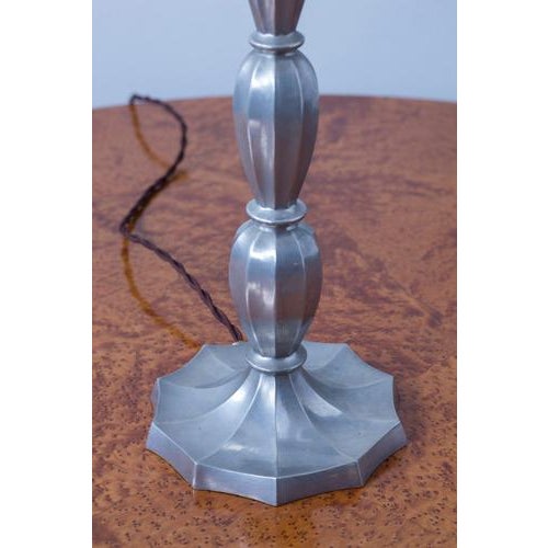 Art Deco Pewter Table Lamp, 1920s For Sale - Image 3 of 13