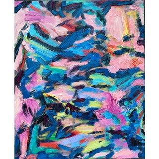 "Who Told You That" Contemporary Abstract Expressionist Oil Painting by Monica Shulman For Sale