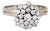 50s Portuguese Diamond Cluster Ring 14k White Gold Sz 6 Mid Century Fine Jewelry For Sale