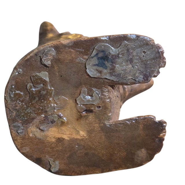 Antique Black Forest Bear Inkwell Hand Carved Wooden Carving Sculpture 2 Inch For Sale - Image 11 of 18