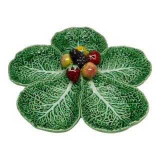 Bordallo Pinheiro Cabbage Ware Divided Serving Platter For Sale